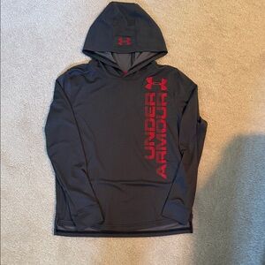 Under Armour Dark Gray Hoodie with Red Accents